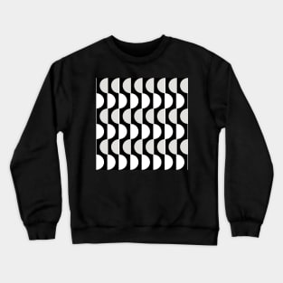 Black and White Retro Half-Circles Crewneck Sweatshirt